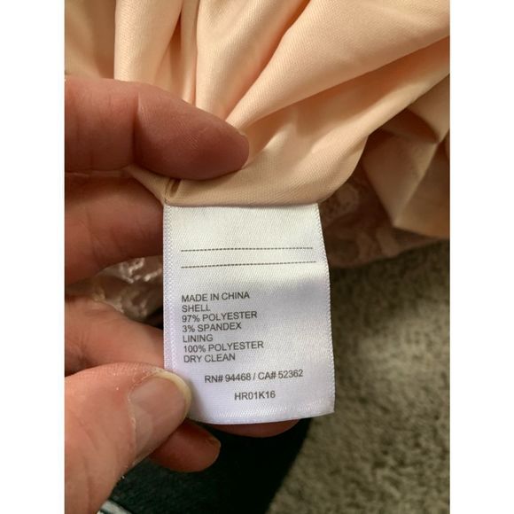 Laundry by Shelli Segal Off Shoulder Sheath Lace Blush Gown 8 - Picture 8 of 14